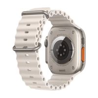 Correa Ocean Ultra OEM para Apple Watch 44/45/46/49 mm, silicona, hebilla titanio ajustable, beige